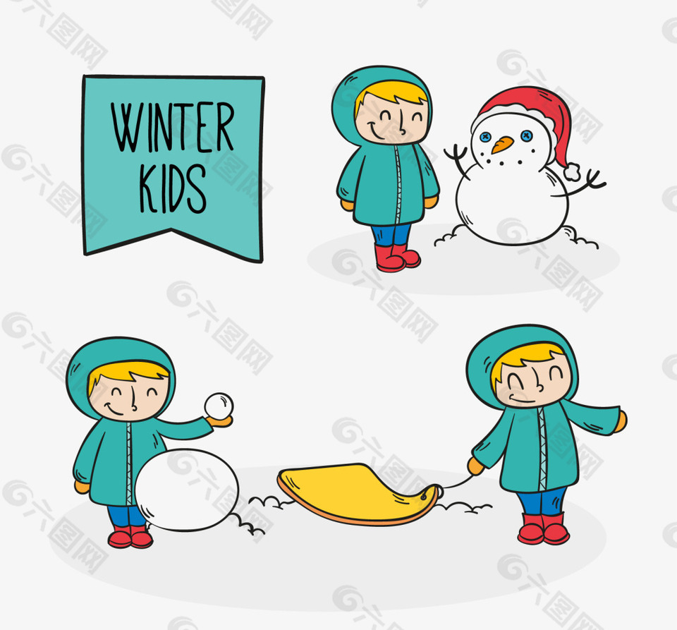 手绘儿童冬季衣服