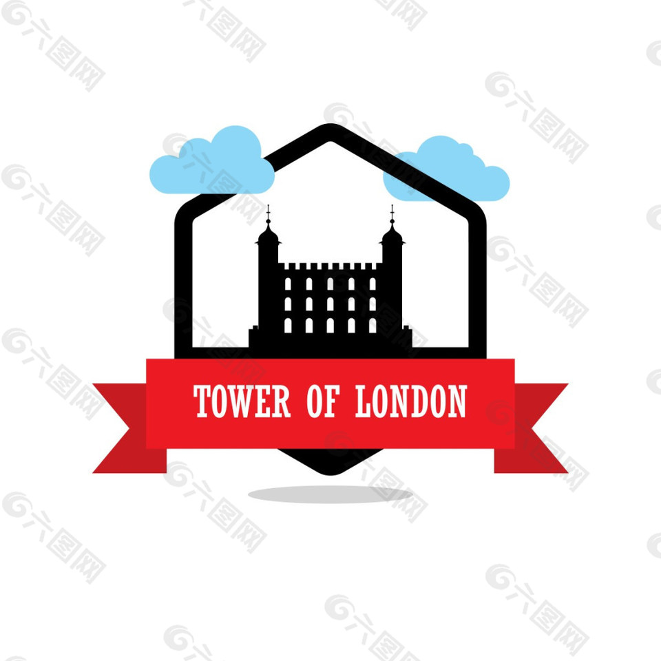 伦敦塔剪影标志设计