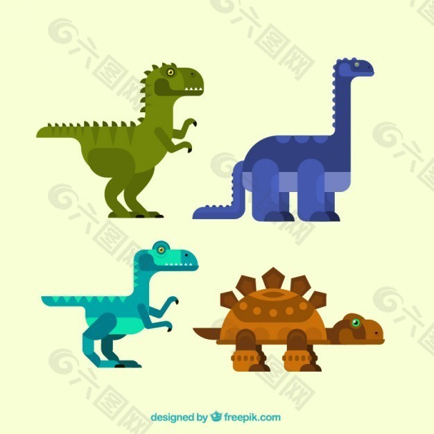 平面设计中的几何恐龙收藏