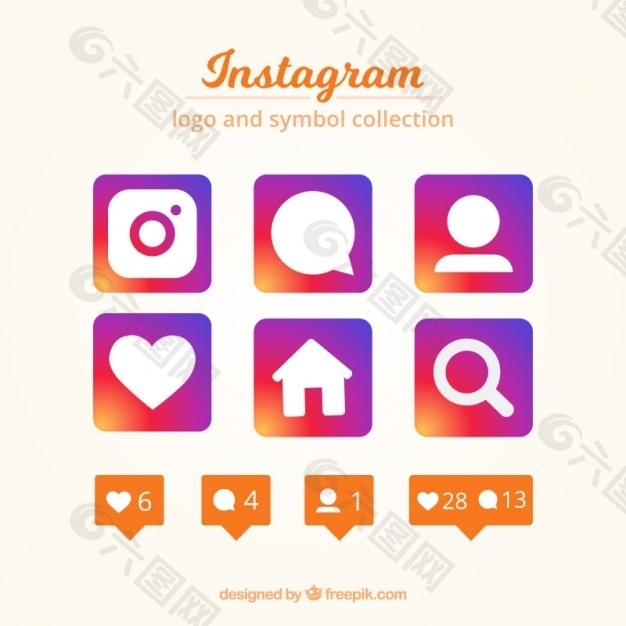 Instagram的标志和符号集