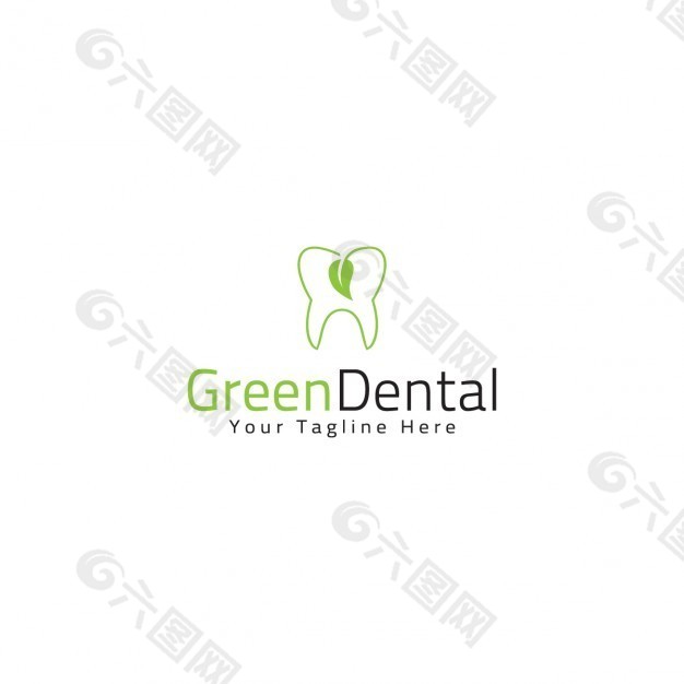 绿色牙齿标志模板