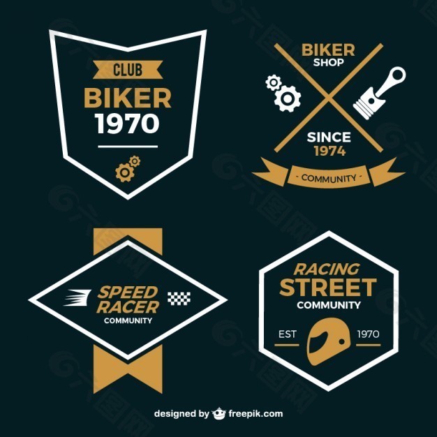 摩托车徽章最小风格