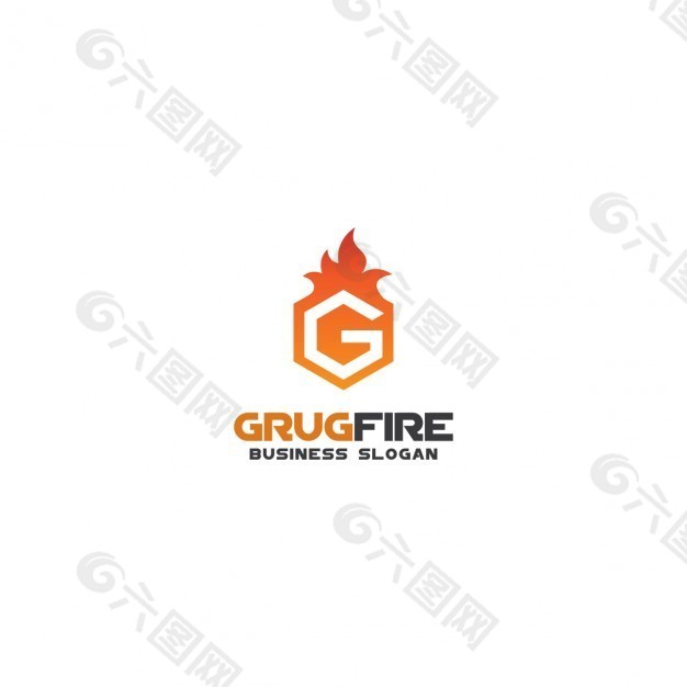 火焰六角标志字母G