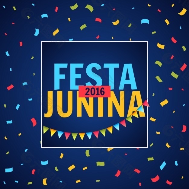 Festa junina的背景与纸屑