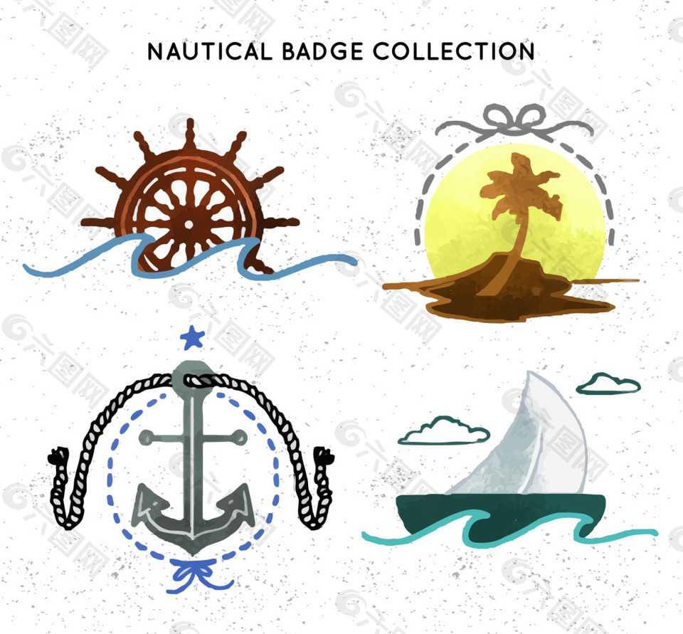 矢量航海徽章素材