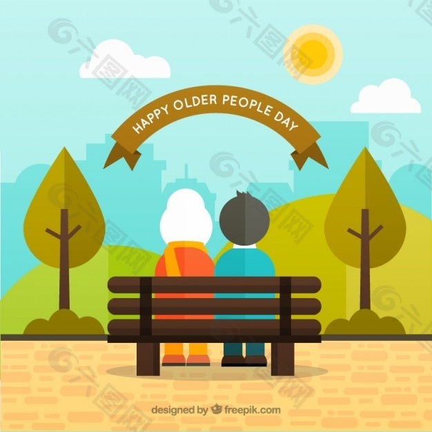 公园里老年人的背景