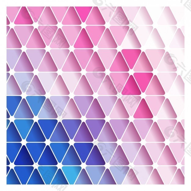 粉红和蓝色三角形状背景