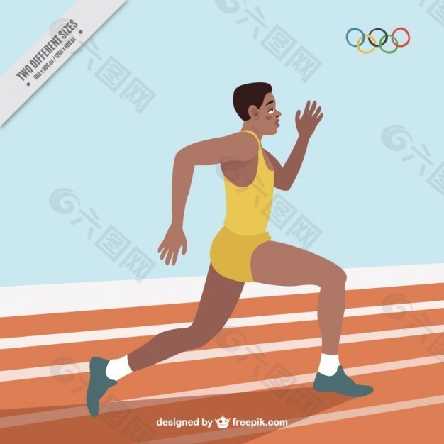 奥运会背景下的跑步者