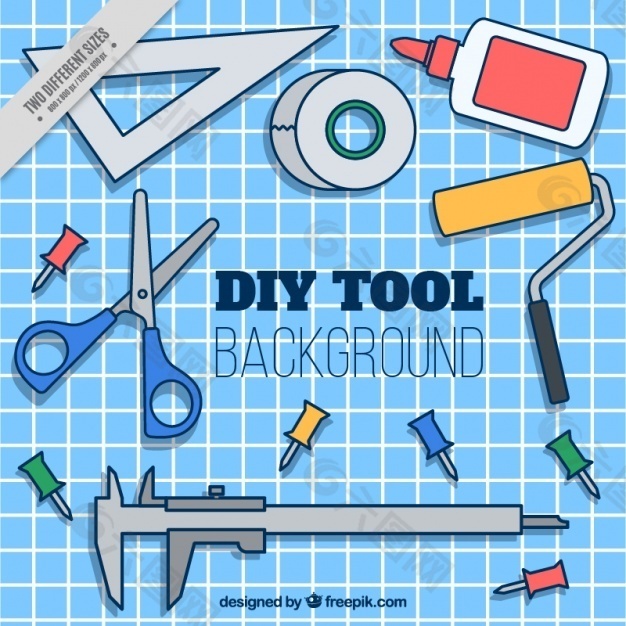 手工艺品手工绘制工具的背景