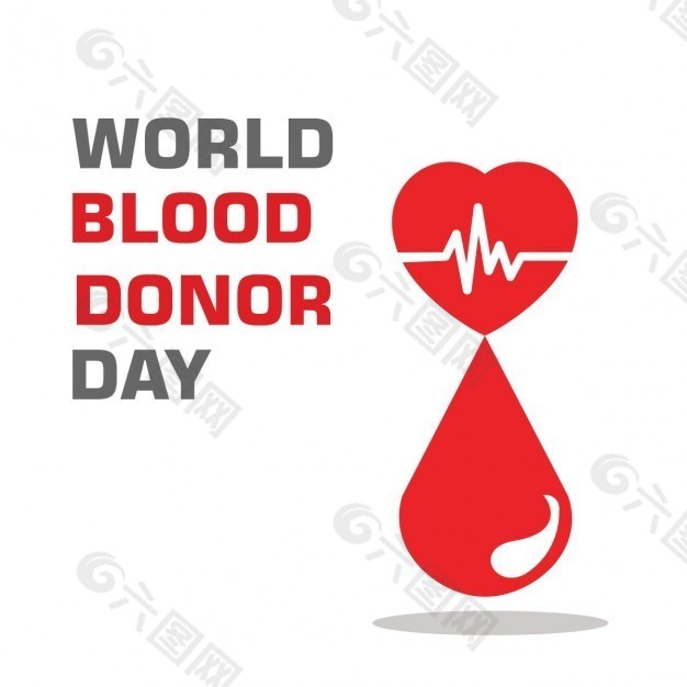 世界献血日背景与下降和心脏