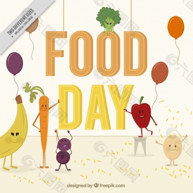 水果和蔬菜的食物日背景