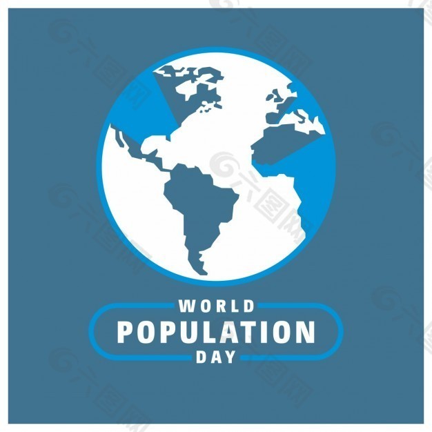 世界人口日印刷与世界地球