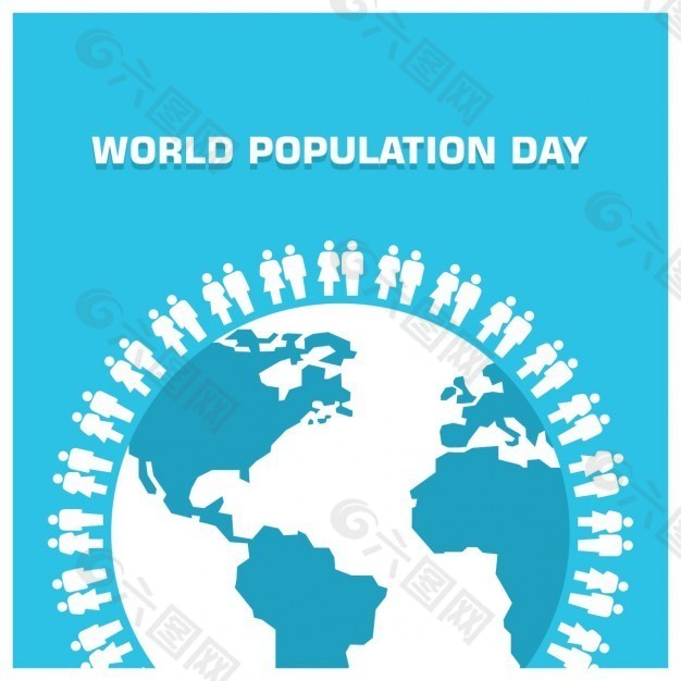 蓝色世界人口日背景