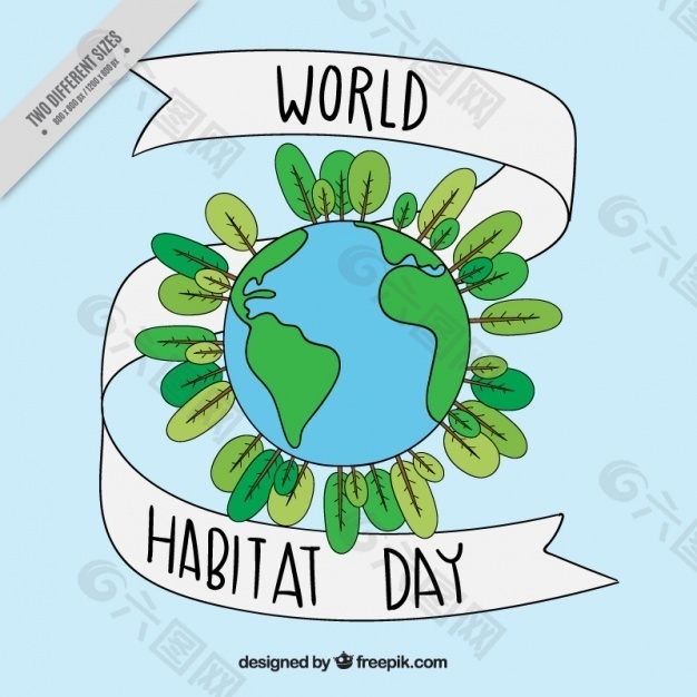 手绘生态世界的背景