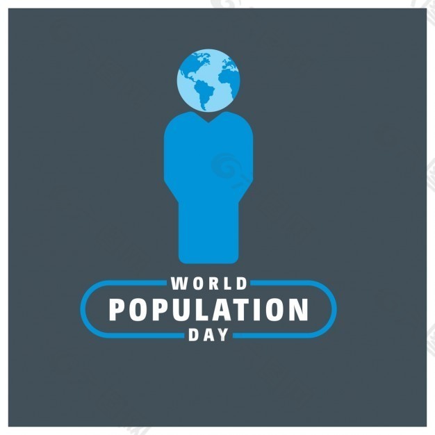 世界人口日印刷与世界地球