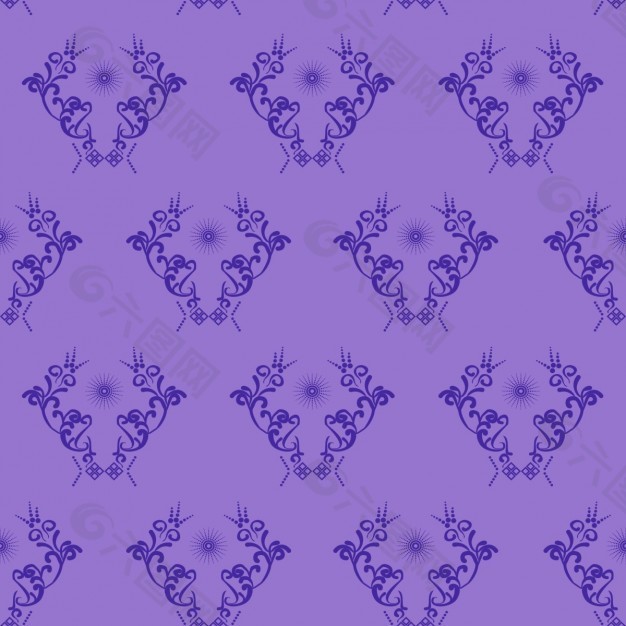 紫色花卉装饰图案