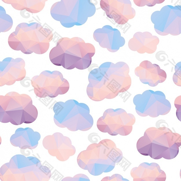 粉色和蓝色的云模式