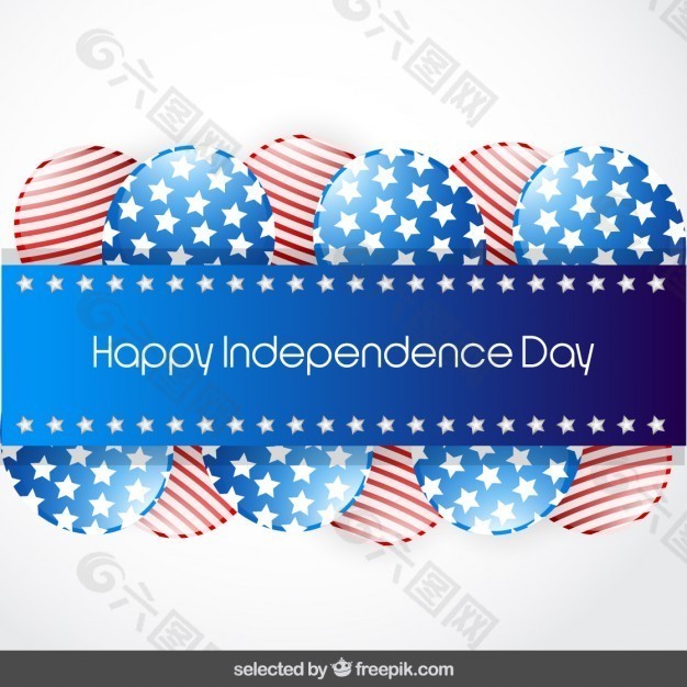 美国独立日背景与气球