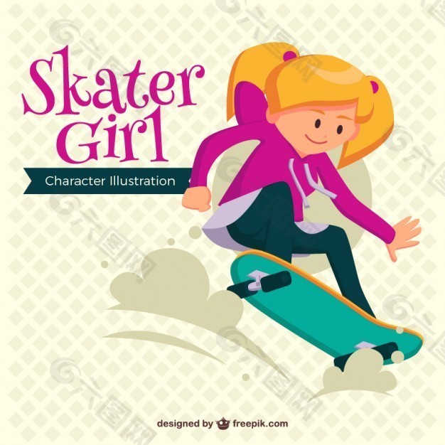 现代的滑板女孩