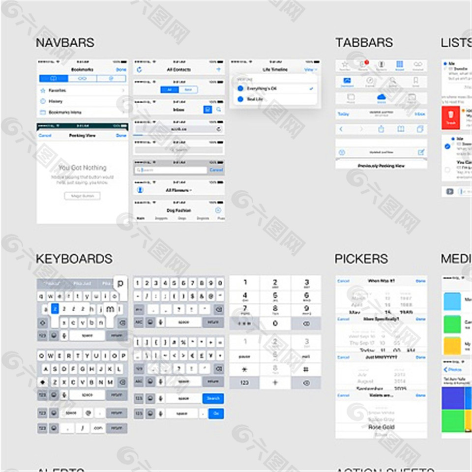 iOS 10 UI kit模板