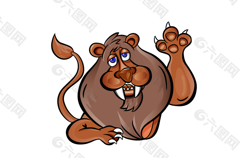 褐色动物卡通狮子