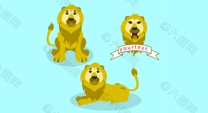卡通动物狮子