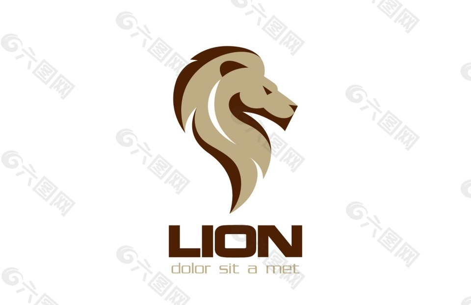 卡通动物狮子logo标志