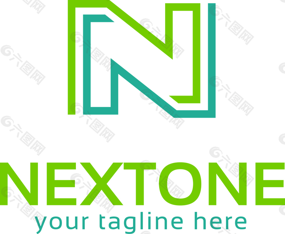 字母n线条logo标志