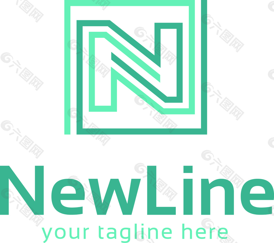 字母线条简单logo