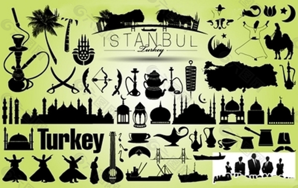 土耳其伊斯坦布尔图标的轮廓