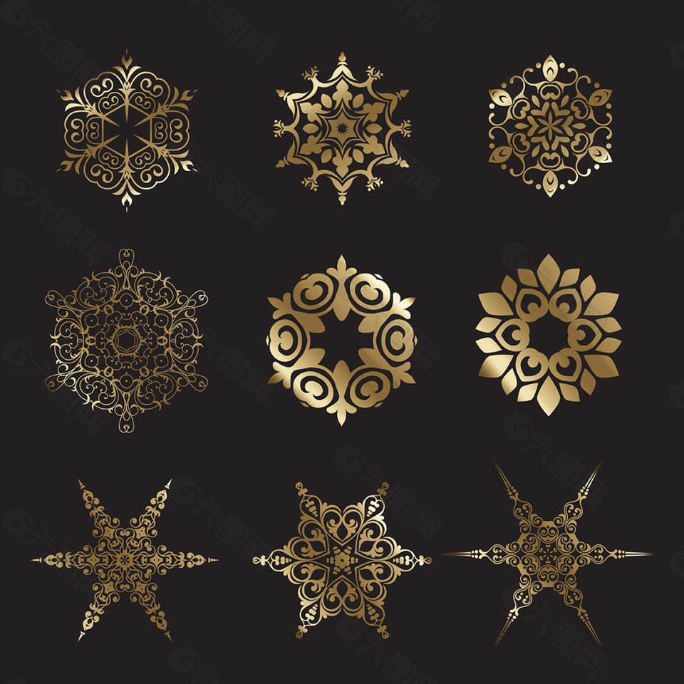 圣诞金色星星元素