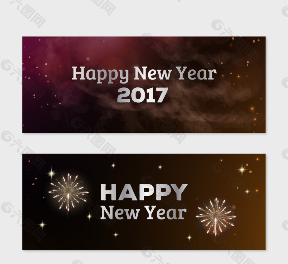 新年烟花元素背景