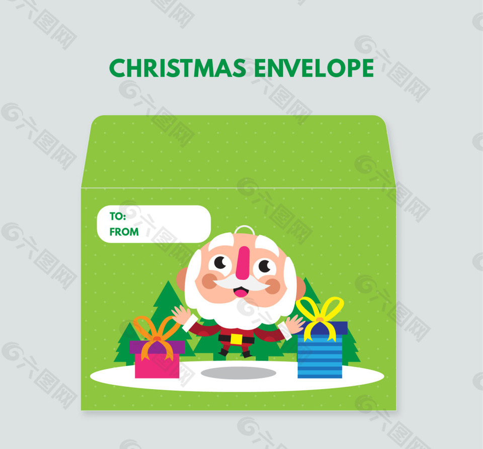 绿色圣诞老人克劳斯信封