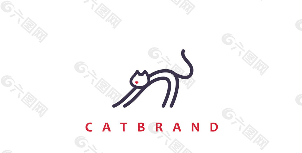 线条卡通动物logo标志
