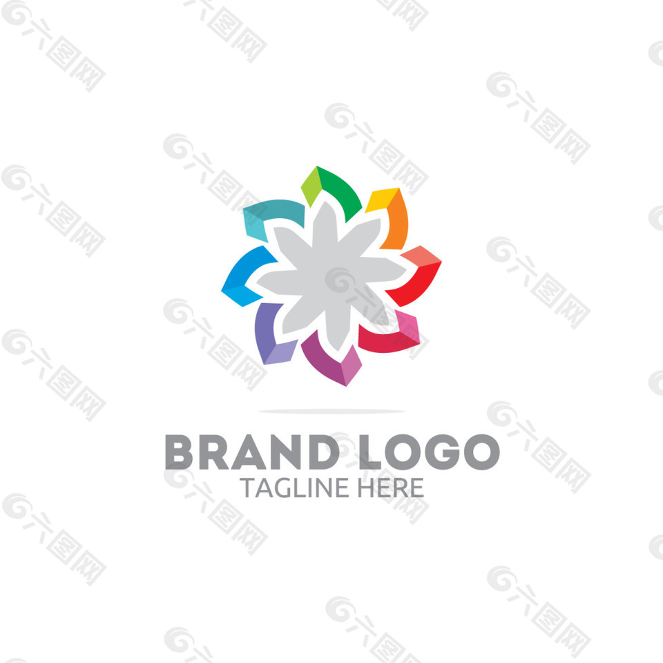 花瓣形状logo标志