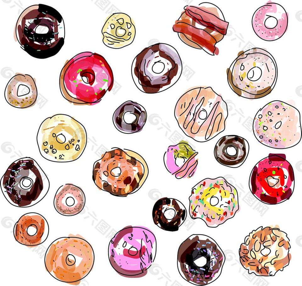 卡通甜甜圈图片