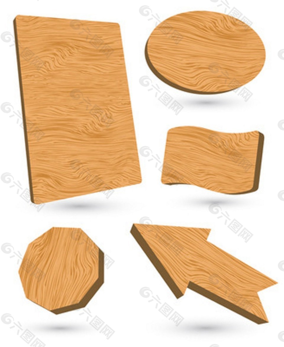 三维矢量的木制标签图标