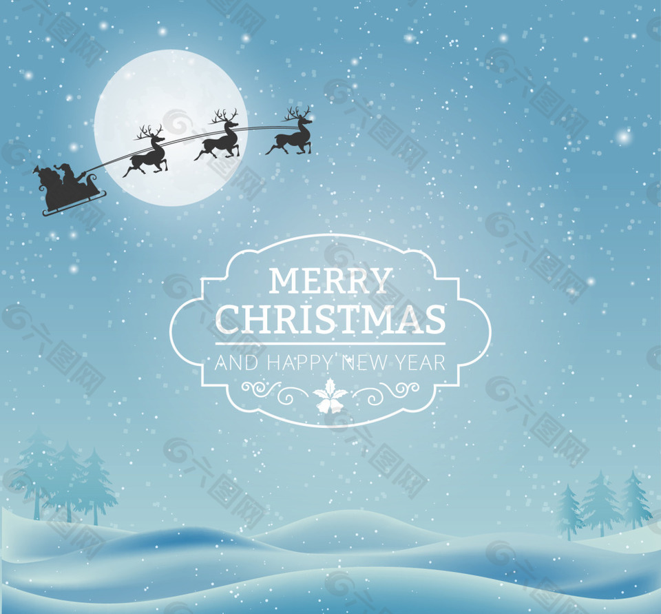 下雪的圣诞元素背景背景素材免费下载 图片编号 六图网
