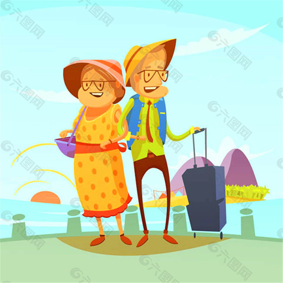 旅行的老年夫妇