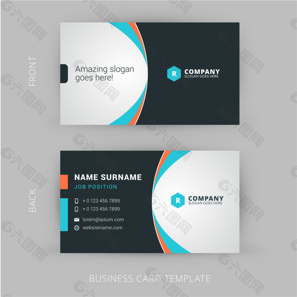 时尚简约名片设计模板平面广告素材免费下载(图片编号:8182598)-六