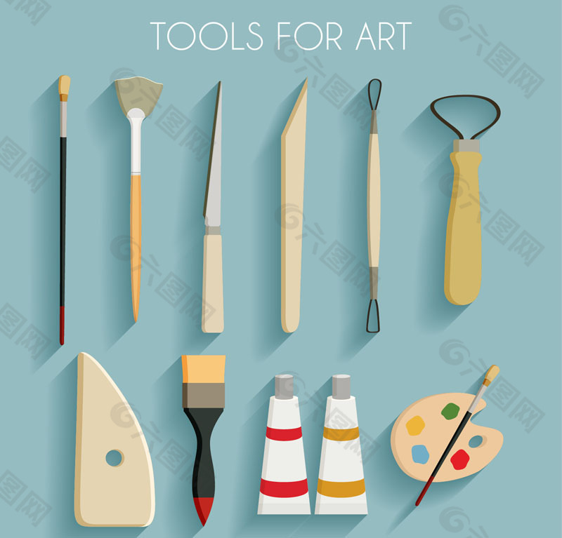 11款精致绘画工具矢量素材