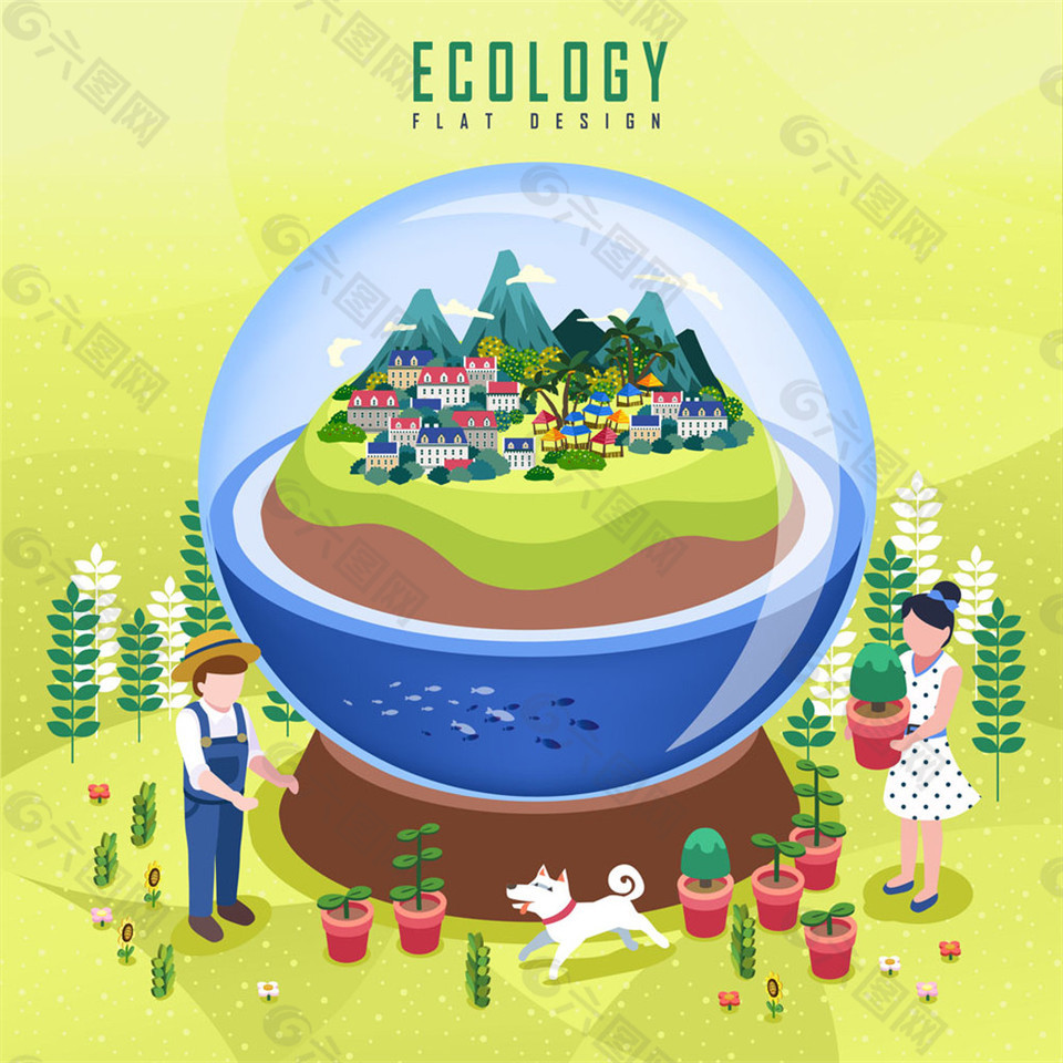 水晶球里的生态系统图片