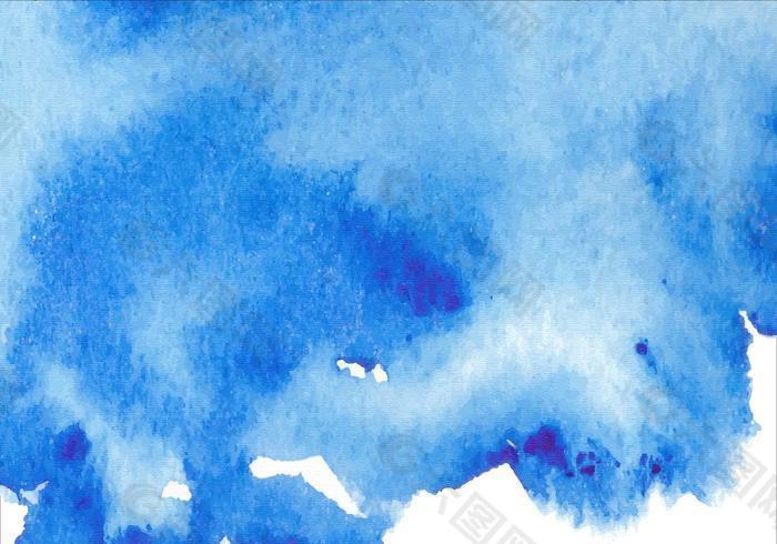 自由矢量水彩蓝色背景