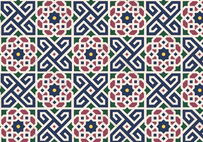 花的摩洛哥花纹背景矢量