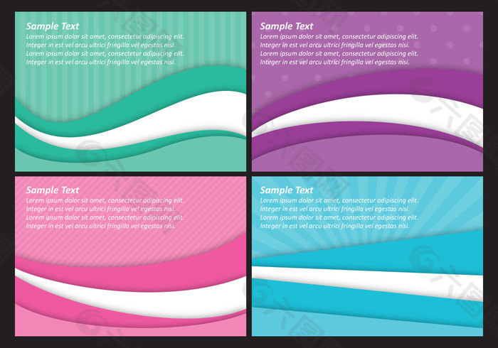 波与线背景矢量