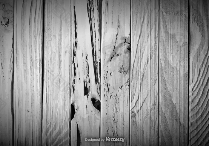 向量的灰色硬木木板插图