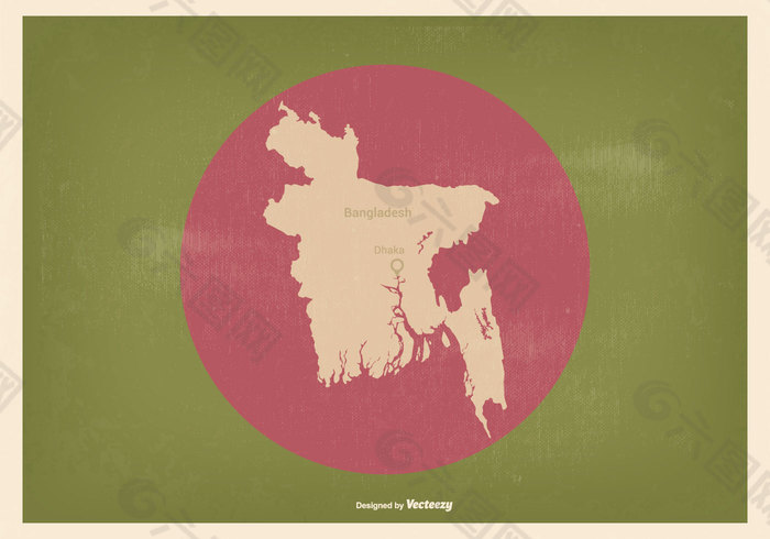 孟加拉国旗带地图