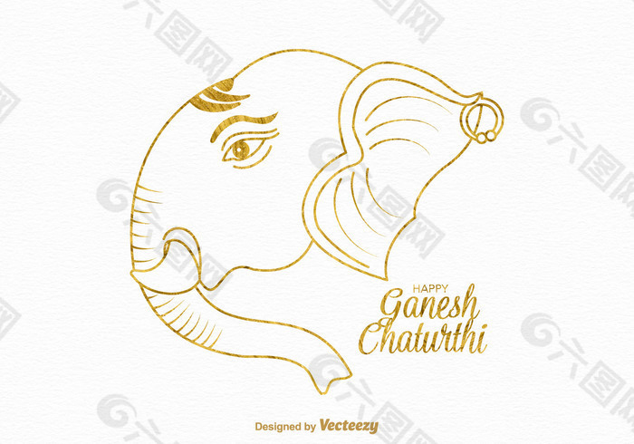 自由快乐的Ganesh Chaturthi矢量卡