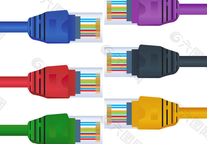 RJ45颜色矢量
