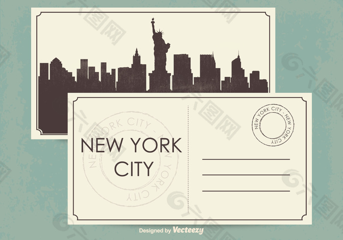 纽约明信片插图